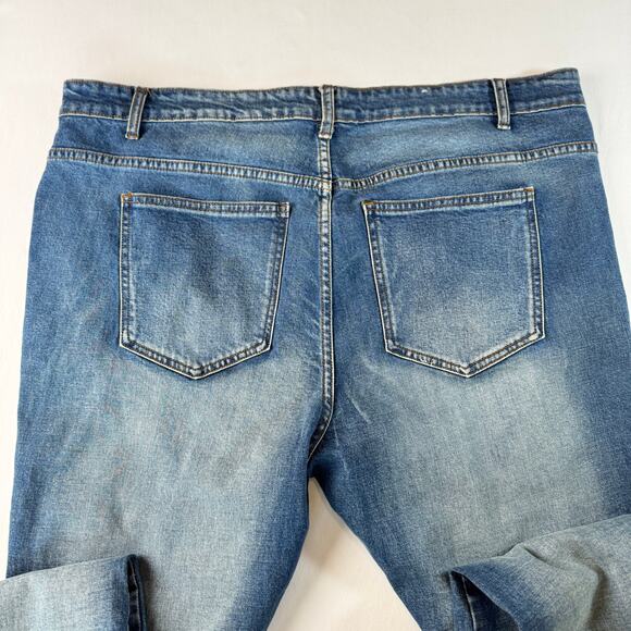 Nova Men Y2K Rockabilly Distressed Stacked Flare Jeans Zip Hem Size 40 - Picture 5 of 5